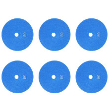 6 Pcs 5 Inch 125mm Wet Diamond Polishing Pads Marble Granite Grits 50