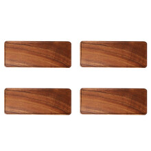 4X Vassoio Nel Noce Sudamericano, Vassoio per Tè Pomeridiano Nel Legno Massello, Vassoio per Frutta, Vassoio per Snack Semplice Da Caffetteria