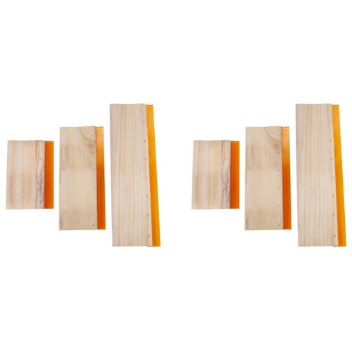 6 Pcs Silk Screen Printing Squeegee Ink Scaper Scratch Board Tools 16cm 24cm 33cm