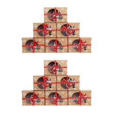 24 Stück Weihnachten Plätzchen Box Lebensmittel Echte Handwerk Kraftpapier Backen Box Zum Verpacken Von Kuchen