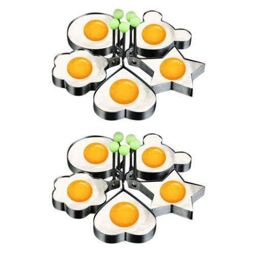 Fried Egg Molds, Pancake Mold Maker with Handle for Kids, Mold Non Stick for Griddle Pan 10Pcs