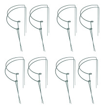 16 Pcs Plant Support Stakes Ring Cage Metal Garden Plant Stake Green Half Round Plant Support Ring Large Plant Supports