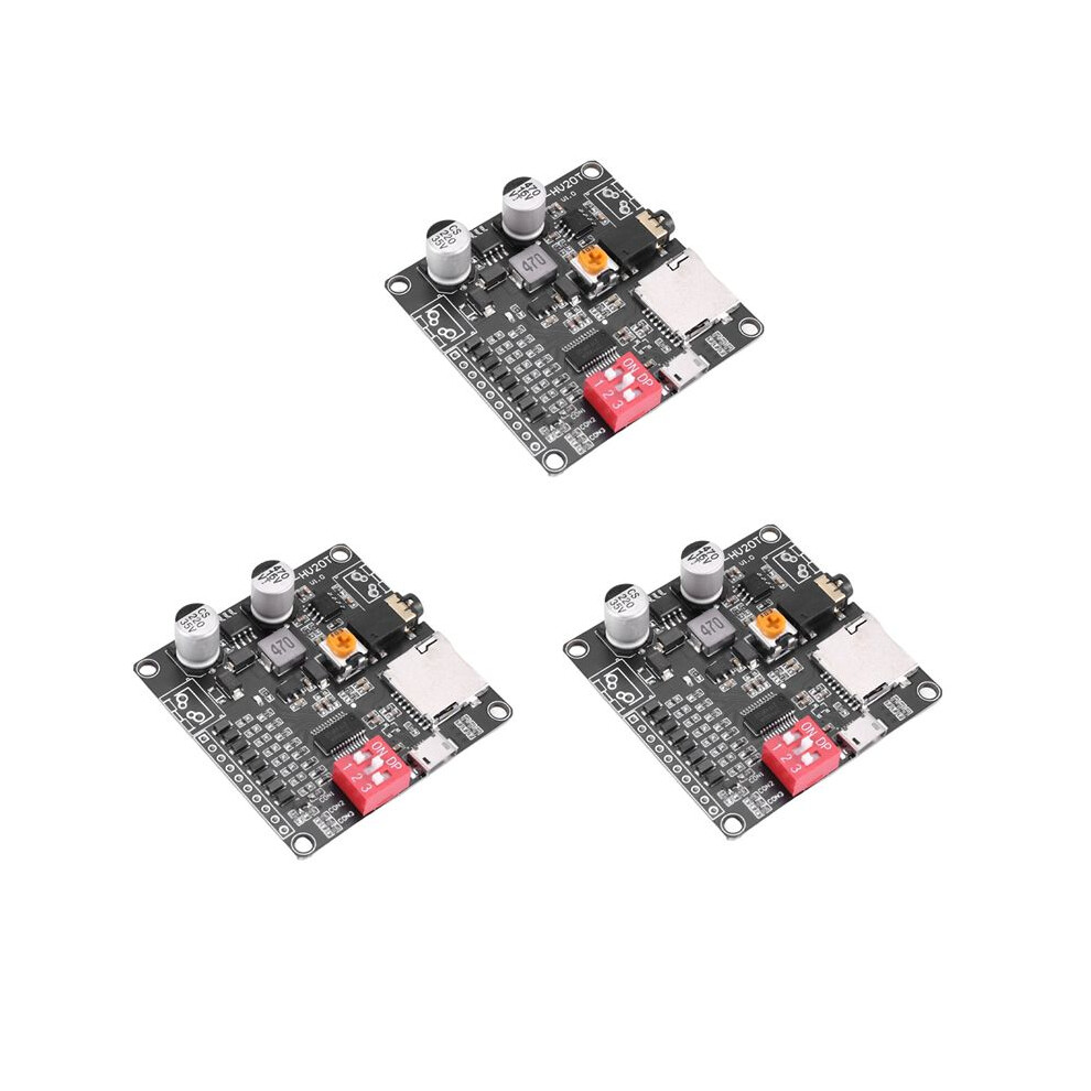 3X Dy-Hv20t 12V/24V Power Supply10w/20W Voice Playback Module Supporting Micro- Card Mp3 Music Player For 6034100800561