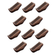 10X Peigne de Poche Bois de Santal Vert Naturel Super Narrow Dent Bois Peignes Statiques Poux Barbe Peigne Coiffure Peigne En Bois de Santal