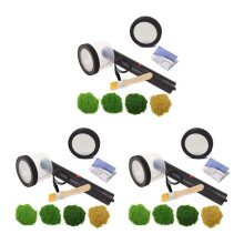 3X Kit Floccaggio Applicatore Statico per Erba Floccatrice Nel Abs con Impugnatura Antiscivolo per Tavolo di Sabbia Modellabile Panoramico DIY