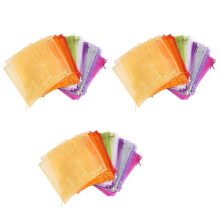 300Pcs Large Organza Bags, 20X30 cm Mesh Gift Bags Drawstring Jewelry Pouches for Christmas Wedding(Random Color)