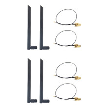 2X Dual Band 6Dbi Wireless WiFi Antenna RP-SMA+MHF4 Pigtail Cable for AX200 AC9260 NGFF M.2 Wireless Card