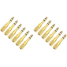 Quarter Inch Adapter, 6.35mm (1/4 Inch) Male to 3.5mm (1/8 Inch) Female Headphone Jack Plug, Gold 12 Pack