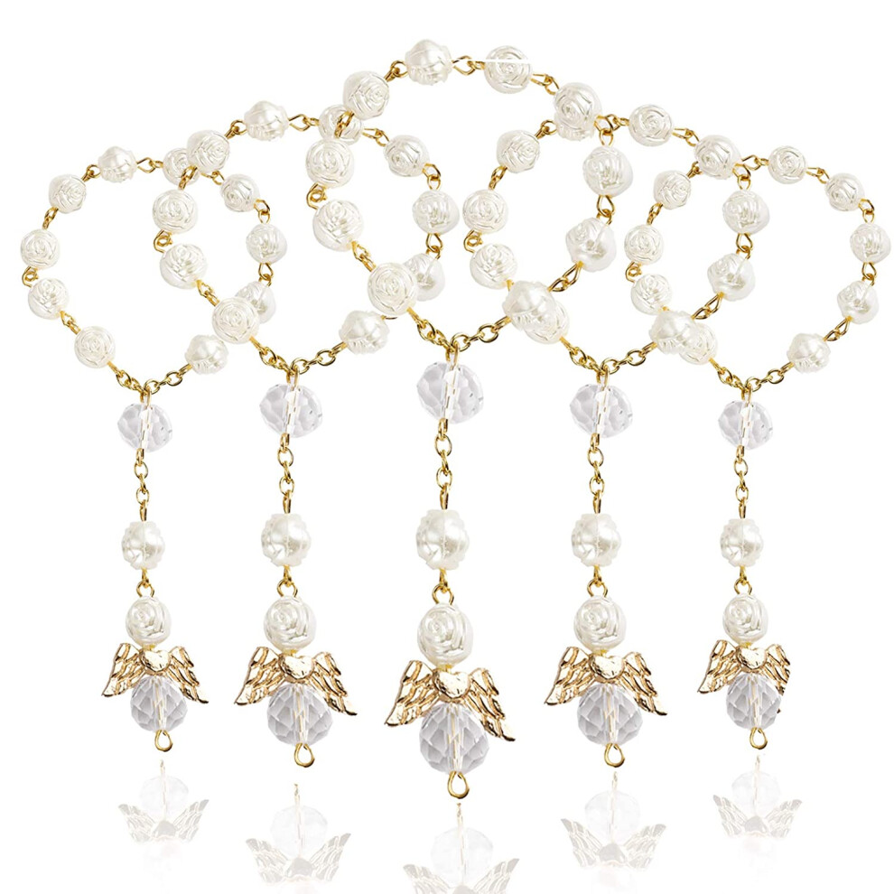 30 PCS Baptism Rosary Acrylic Rosary Beads  Rosaries Angel for the First Communion Baptism Party Favors