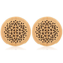 2X Guitar Wooden Soundhole Sound Hole Cover Block Feedback Buffer Spruce Wood for EQ Acoustic Folk Guitars,Style 1