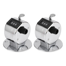 2X Round Base 4 Digit Manual Hand Tally Mechanical  Click Counter
