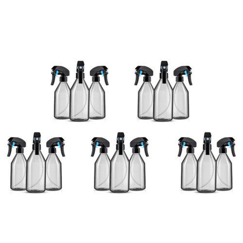 Plastic Spray Bottles for Cleaning Solutions,10OZ Reusable Empty Container with Durable Black Trigger Sprayer, 15Pack
