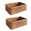 2X Hand-Woven Rectangular Rattan Wicker Basket Fruit Tea Snack Bread Picnic Cosmetic Box Kitchen Household Tools-L 2
