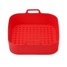 (red) Silicone Air Fryer Liner Pot Heat-Resistant Air Fryer Square Silicone Liners Dishwasher-Safe