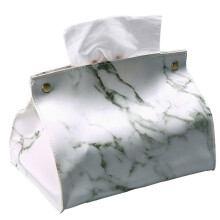 Caixa de Tecido com PadrãO de MáRmore de Couro de PVC, Recipiente, Porta-Guardanapo, Saco de Papel, Caixa de CosméTicos, Organizador de Bolsa, A