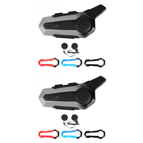 2X Motorcycle  Helmet Intercom Universal Interphone Headset with Noise Reduction for Full Helmet 3 Color Frame