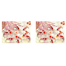 2X Diamond Embroidery Koi Carp Fish Flower Diamond Diamond Painting  Stitch Kit Decoration Gift Round Diamond