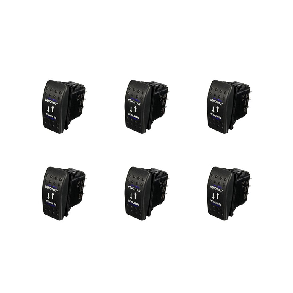 6X 12V 20A Winch In Winch Out -Off- Rocker 7 Pin Led Black 4711269942067