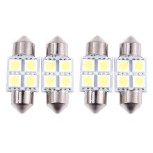12V 31mm 4 5050 SMD Car Interior Dome Festoon LED Light White 4 Pcs