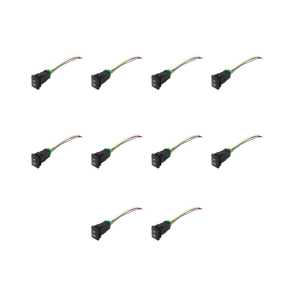 10X 4-Pole 12V Push Button With Led Background Indicator S For Fog S Drl Led Bar(33X22mm) Light 4711979973863