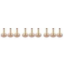 9 Pcs 1/2 BSP Female Thread 8mm Air Pneumatic Gas Hose Barbed Fitting Gold