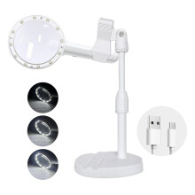30X 60X Magnifying Glass with 12LED Lights and Stand,Lluminated Magnifier Reading Magnifying Glass with for Seniors Read