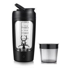 Electric Protein Shaker Bottle Portable 1200mAh Rechargeable Blender Cup Automatic Self Stirring Mug Mixing Cups Black