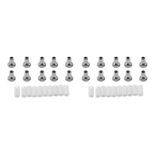 20Pcs Ceramic Tube Sleeves and 20Pcs Metal Connector Adapters for Fiber Optic Visual Fault Locator