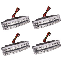 Piu' Nuovi 4 Pezzi Alta Qualita' Super 8 LED Giorno in Esecuzione Luci 12V Faro Universale Parcheggio Lampada 12V