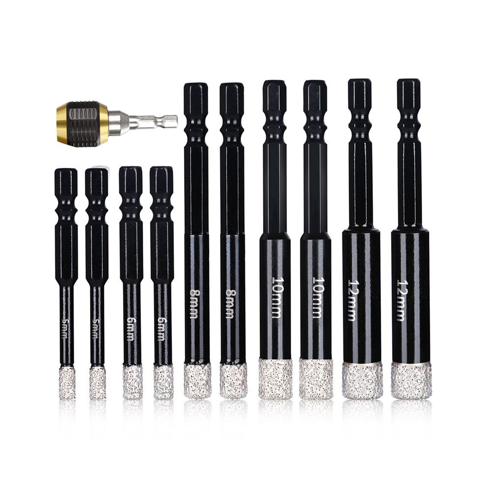 11Pcs Diamond Drill Bits Set For Ceramic Marble Tile Stone Glass Porcelain Hard Materials For Core Fast Dry Drilling 4711580818812
