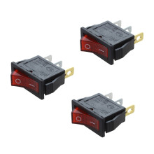 3X Interruttore A Bilanciere - Interruttore A Pedale OFF Interruttore Bipolare A 28X10mm 250V 15A 3 ROSSO