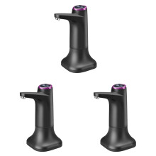 3X Electric Water Bottle Pump with Base USB Water Dispenser Portable Automatic Water Pump Bucket Bottle Dispenser Dark Gray