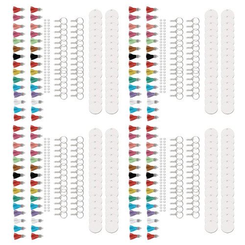 600PCS Sublimation Blanks Keychains Bulk, Keychains Ornament Set for Crafts, Jewelry Making