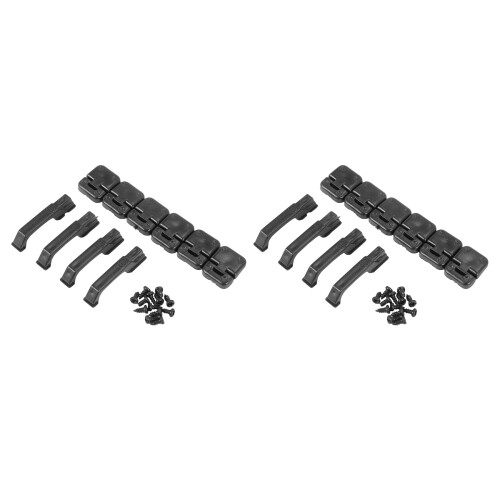 2 Set Cerniere E Maniglie Delle Porte Nel Plastica Nera per Arrampicata per 1:10 RC Crawler  TRX4