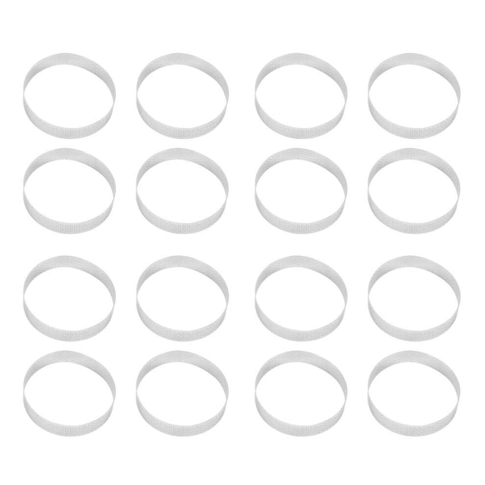Typecat 16Pcs Circular Porous Tart Ring Bottom Tower Pie Cake Mould Baking Tools Heat-Resistant Perforated Cake Mousse Ring,10Cm