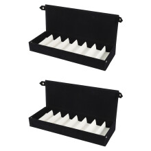 2X 8 Slot Eyewear Stand Holder Sunglasses Glasses Storage Display Case Jewelry Tray Storage Box Organizer Unisex Black