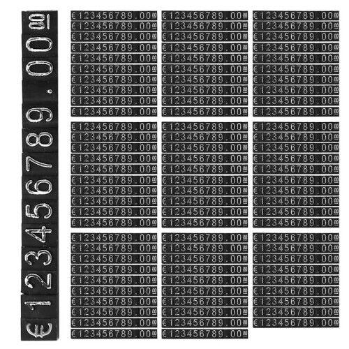 90Sets Plastic Cubes Price Display Tags Adjustable Number Stand Frame Label Shop