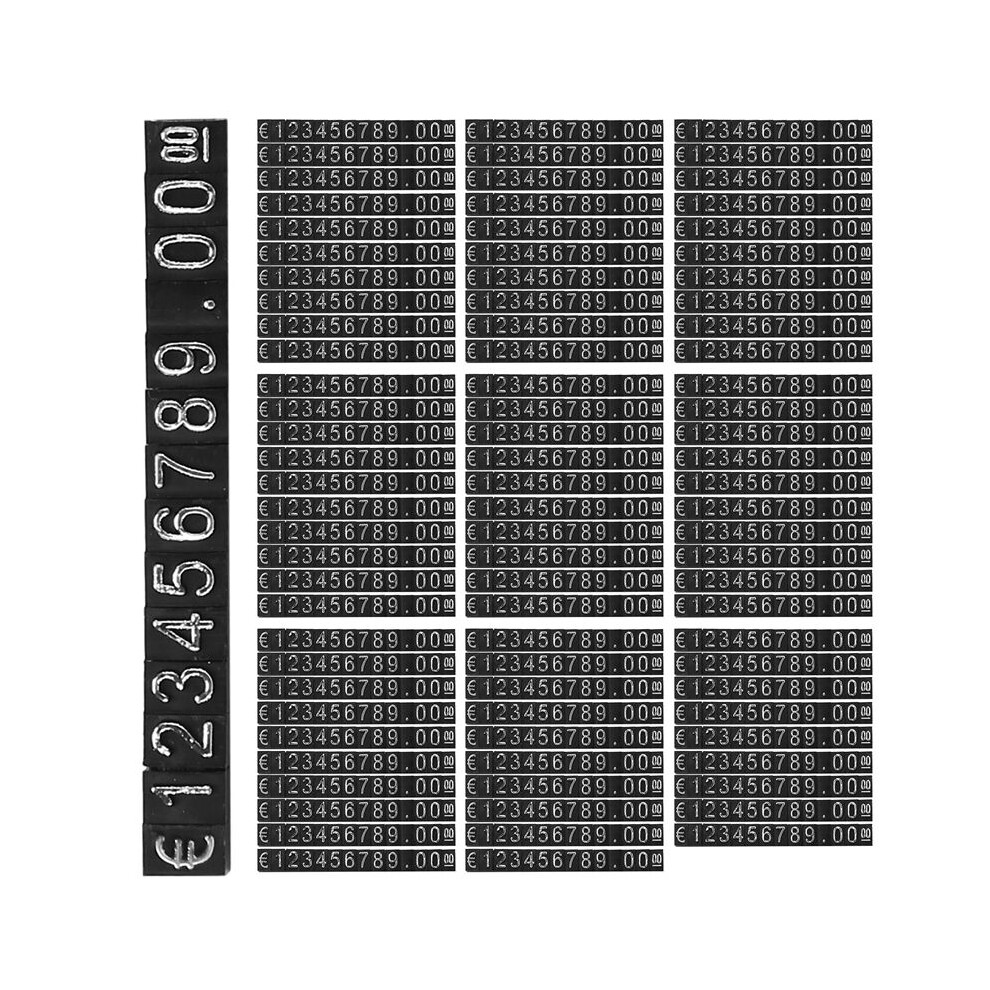 90Sets Plastic Cubes Price Display Tags Adjustable Number Stand Frame Label Shop 4711274961893