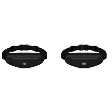 2X OUDU Unisex Riñonera para Deportes Correr Ciclismo Correr Auricular Riñonera Bolsa con Bolsillo-Negro