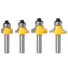 4Pcs 8mm Shank Roundover Router Bit Set-Woodworking Milling Cutter for Rounding and Chamfering