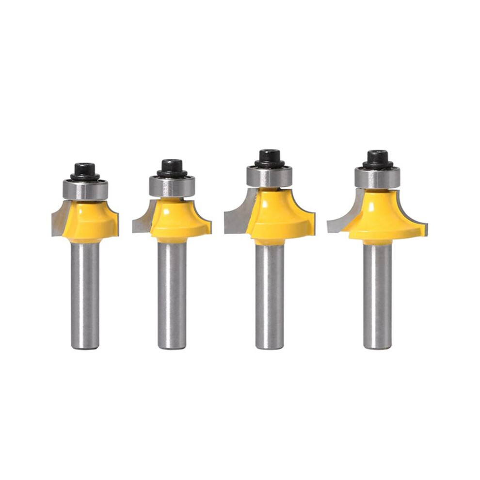4Pcs 8Mm Shank Roundover Router Bit Set-Woodworking Milling Cutter For Rounding And Chamfering 4713774014420