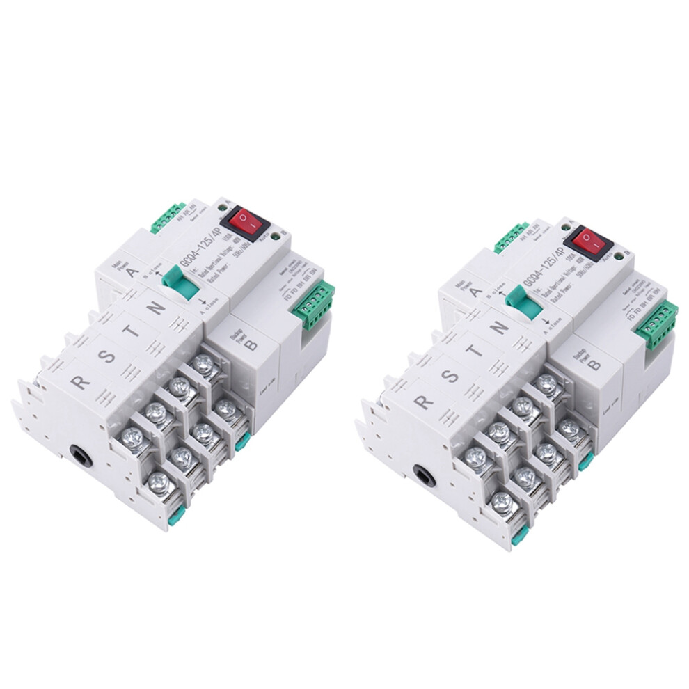2X Mcb Type Dual Power Automatic Transfer 4P 100A Ats Circuit Breaker Electrical 4713063209681