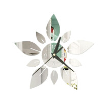 40 Cm DIY Blumenblatt Spiegel Acryl Spiegel Wanduhr Aufkleber Quarzuhren Wohnzimmer Dekor Uhr Home Decor Aufkleber B