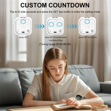 Rotating Visual Timer 5, 25, 10, 50 Min Preset + Custom Countdown, Rechargeable Desk Productivity Flip Timer
