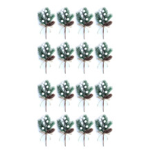 16X Weiße Weihnachten Beeren/Beere Stiele Kiefern Zweige & Künstliche Tannen Zapfen/Weiße Stechpalme SprüHen/Kranz Picks für Dekoration