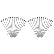 30Pcs Cocktail Picks, 4 Inch Reusable Stainless Steel Martini Picks Cocktail Toothpicks for Olives Appetizers Sandwich
