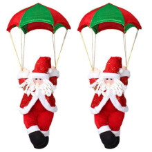 2X Paracaídas Papá Noel Decoraciones Navideñas Paracaídas Al Aire Libre MuñEco de Papá Noel Colgante Adornos de Decoración de Año Nuevo