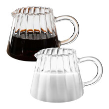 2 Pcs Glass Pitcher, Wave Shaped Glass Creamer Pitcher, Glass Tea Pitcher, Coffee Milk Creamer Pitcher, Milk Frothing