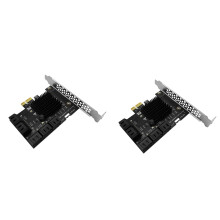 2X 10 Port 3.0 zu Pcie X1 Erweiterungs Karte Pci Express Adapter Sata3 6G Konverter mit KüHlkörper für Windows