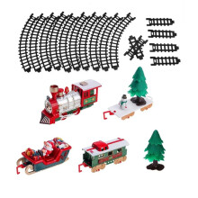 Trem de Natal Elétrico Brinquedo Carro de Corrida com Música Papai Noel Decoração de Árvore de Natal Trem